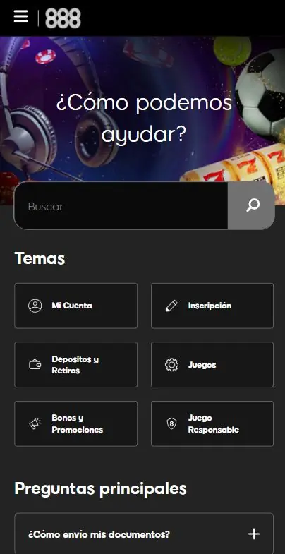 Atención al cliente de 888 Casino