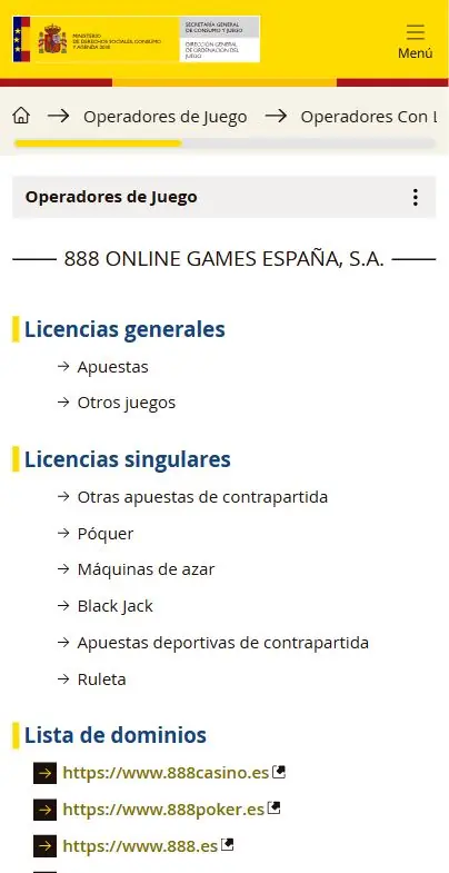 Seguridad y licencia DGOJ de 888 Casino