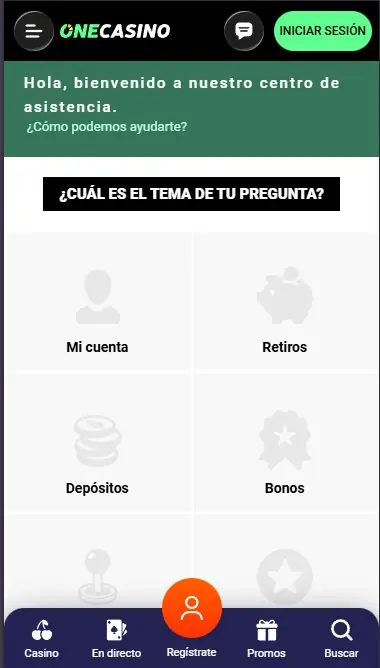 Atención al cliente One Casino