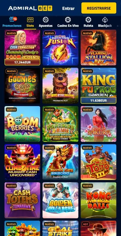 Admiralbet catalogo de juegos