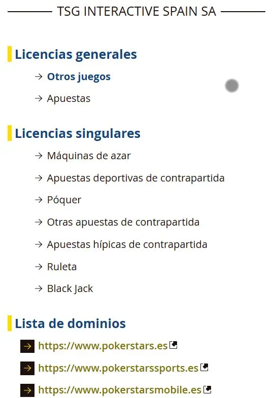 Pokerstars licencia
