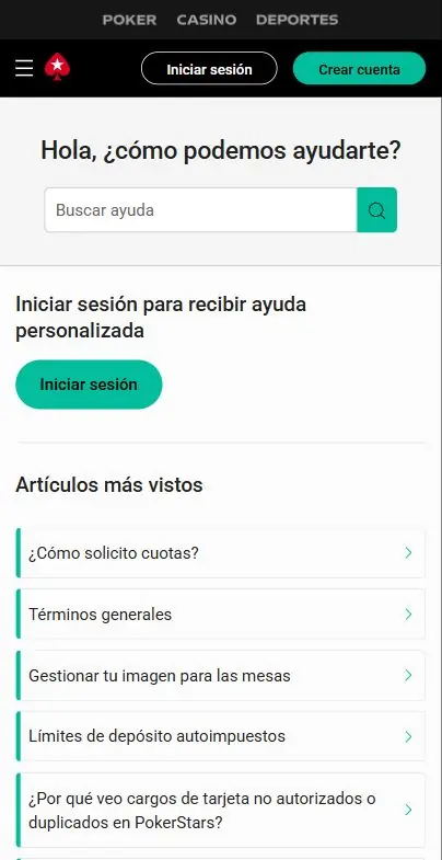 Atención al cliente de PokerStars