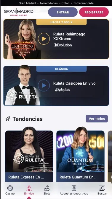 Gran Madrid Casino en vivo