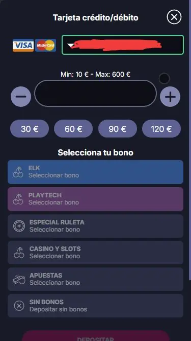 Deposito Visa en Casinos Espana