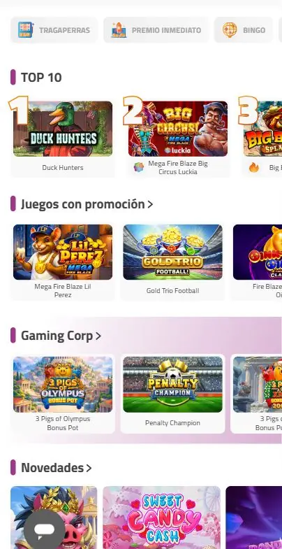 Luckia Casino catalogo de juegos
