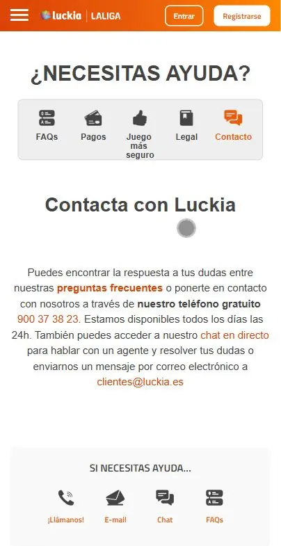 LuckiaCasino central de ayuda