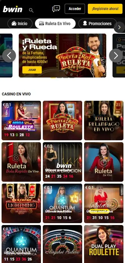 Bwin Casino juegos en- vivo