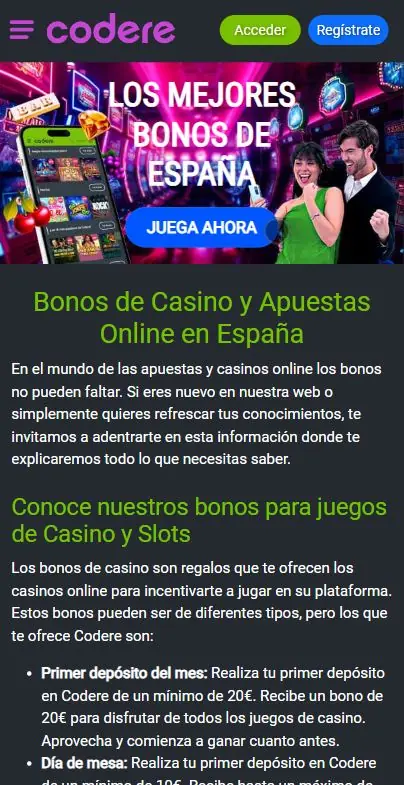Codere Casino bonos y promociones