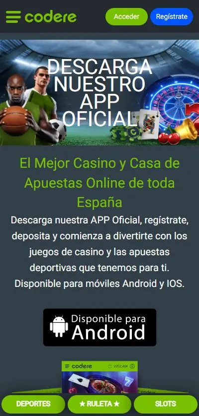 Codere Casino descarga la app