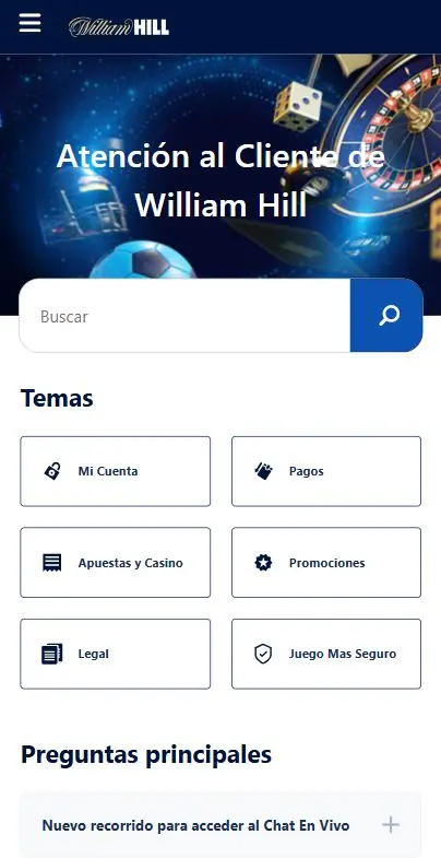 Atención al cliente de William Hill