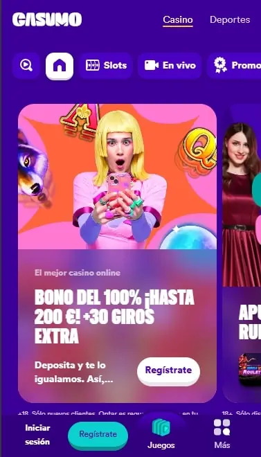Casumo Casino pagina inicial