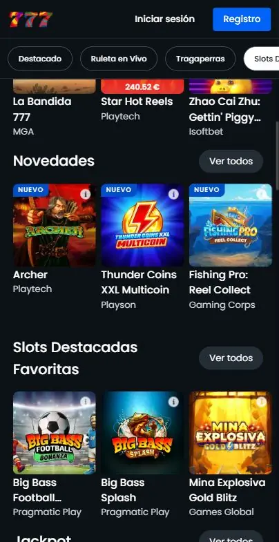 777casino catalogo de juegos