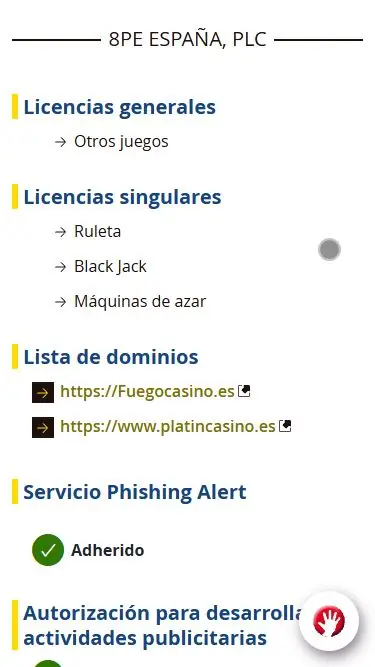 Platincasino permisos fáciles de contrastar