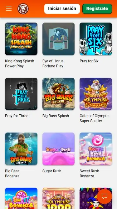 Catálogo móvil de juegos de Pragmatic Play en LeoVegas