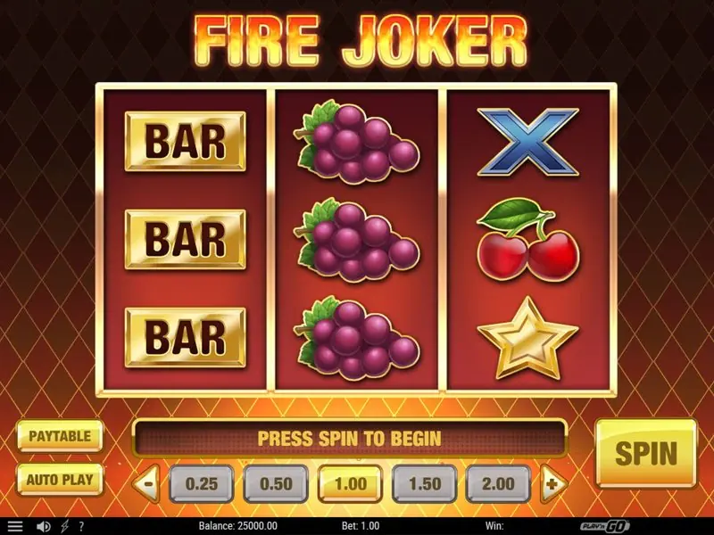 Pantalla de Fire Joker de Play'n GO con tres rodillos