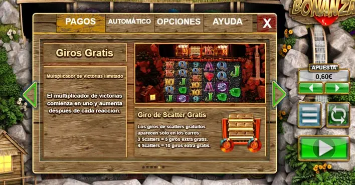 Reglas del multiplicador ilimitado y las reactivaciones en Bonanza Megaways