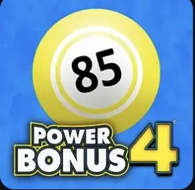 Portada de Power Bonus 4 con una bola amarilla de bingo