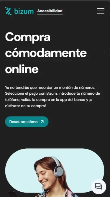 Página de Bizum sobre compras online y autorización desde la aplicación bancaria